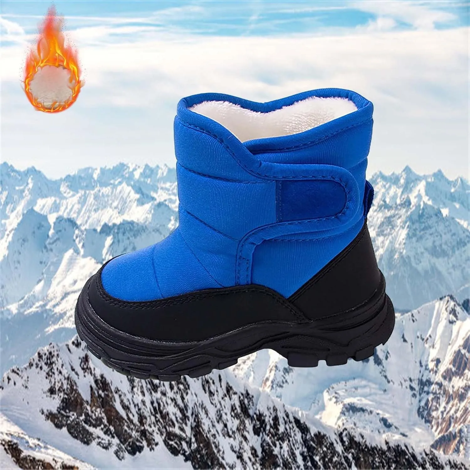 Toddler Rubber Sole Cotton Fuzzy Snow Booties Open Toe Fashion Loafers Shoes Warm Comfy Outdoor Ski Non Slip Sport Shoes