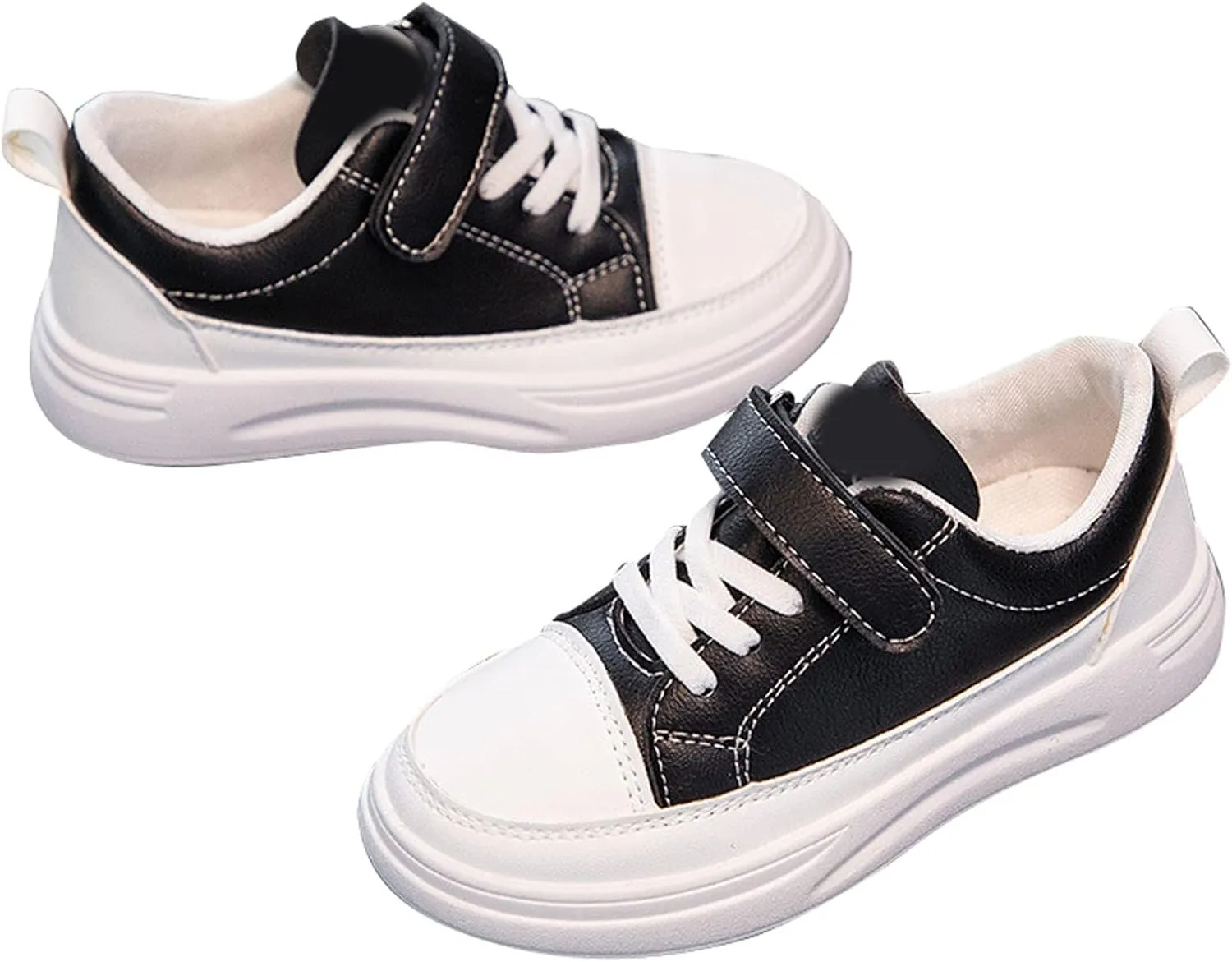 Toddler Shoes for Boys Girls, Kids Low Top Leather Sneakers Running Walking Shoes Breathable Lightweight Non-Slip