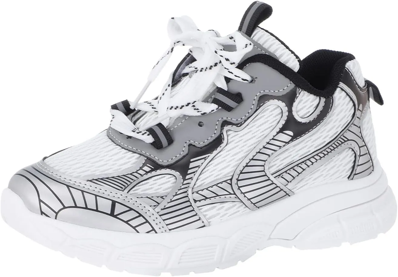 Toddler Sneakers Boys Girls Tennis Shoes Kids Mesh Breathable Sneakers Non Slip Lace-up Running Athletic Sports Shoes