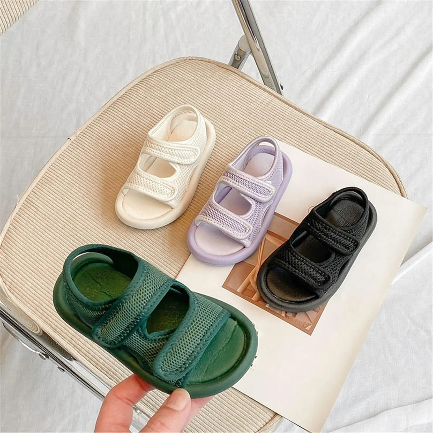 Unisex Child Summer Sandals Adjustable Strap Open Toe Sandals Toddler Girl Boy Slip-On Water Shoes Hiking Shoes Kids