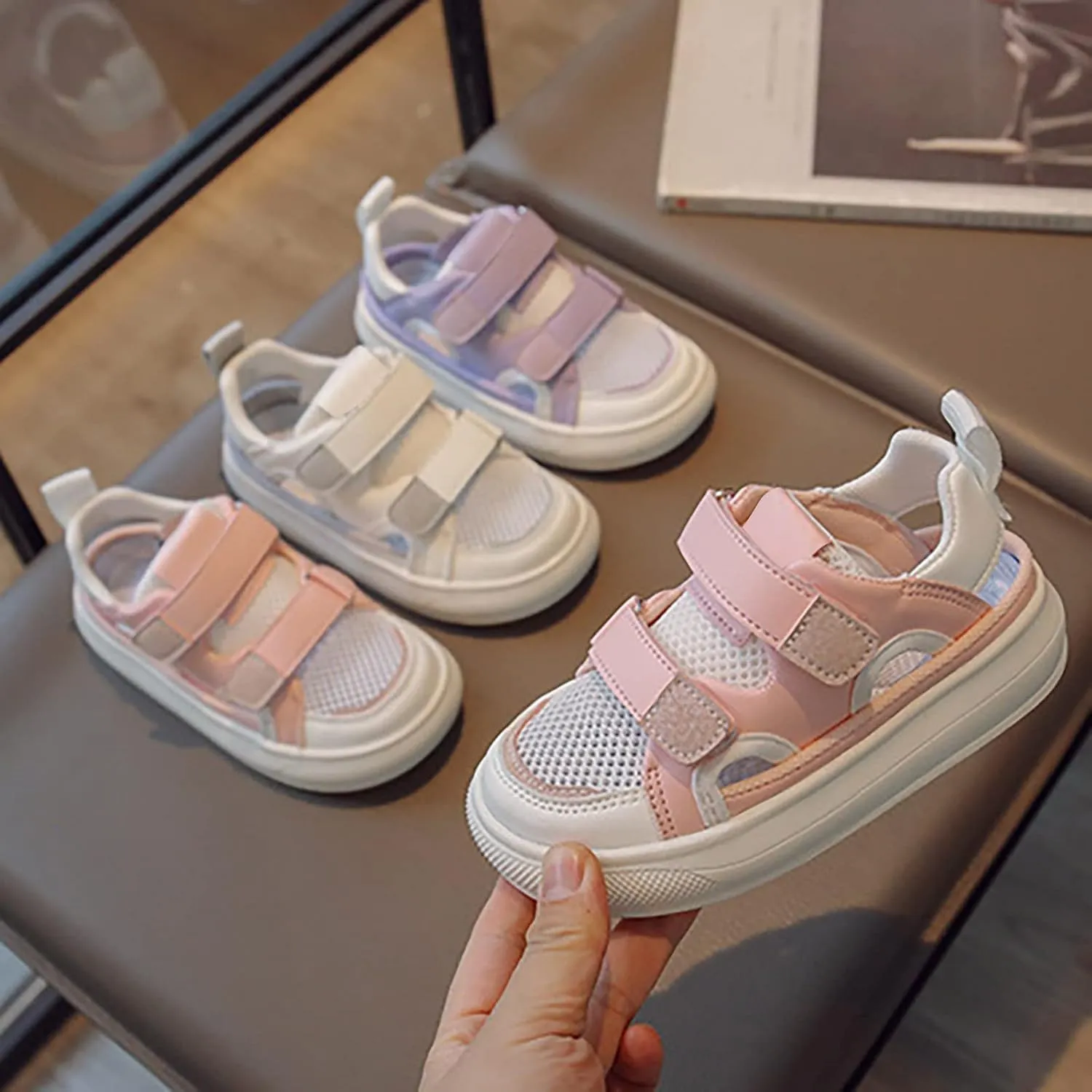 Unisex Toddler Lightweight Breathable Hollow Sneakers Non-Slip Fashion Walking Shoes for Boys Girls School Shoes
