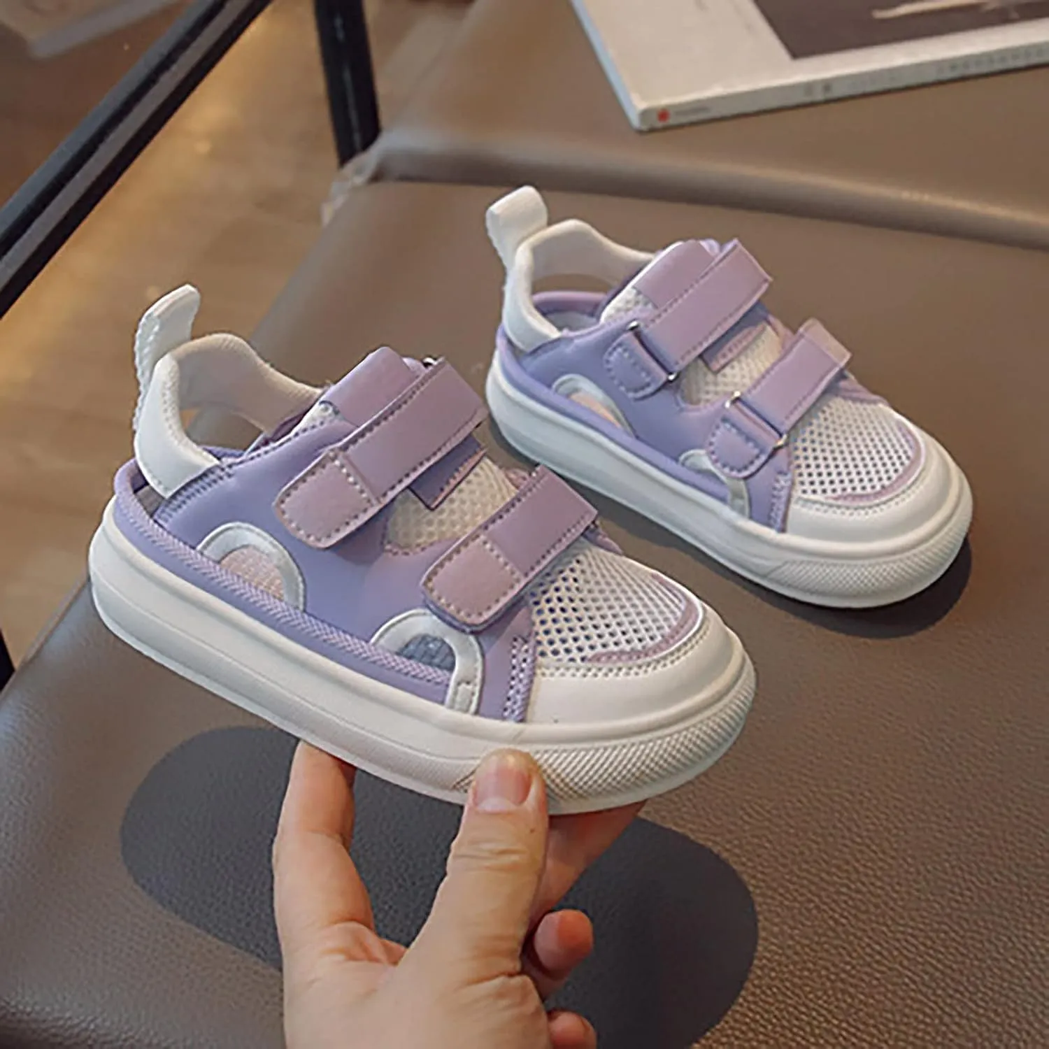 Unisex Toddler Lightweight Breathable Hollow Sneakers Non-Slip Fashion Walking Shoes for Boys Girls School Shoes