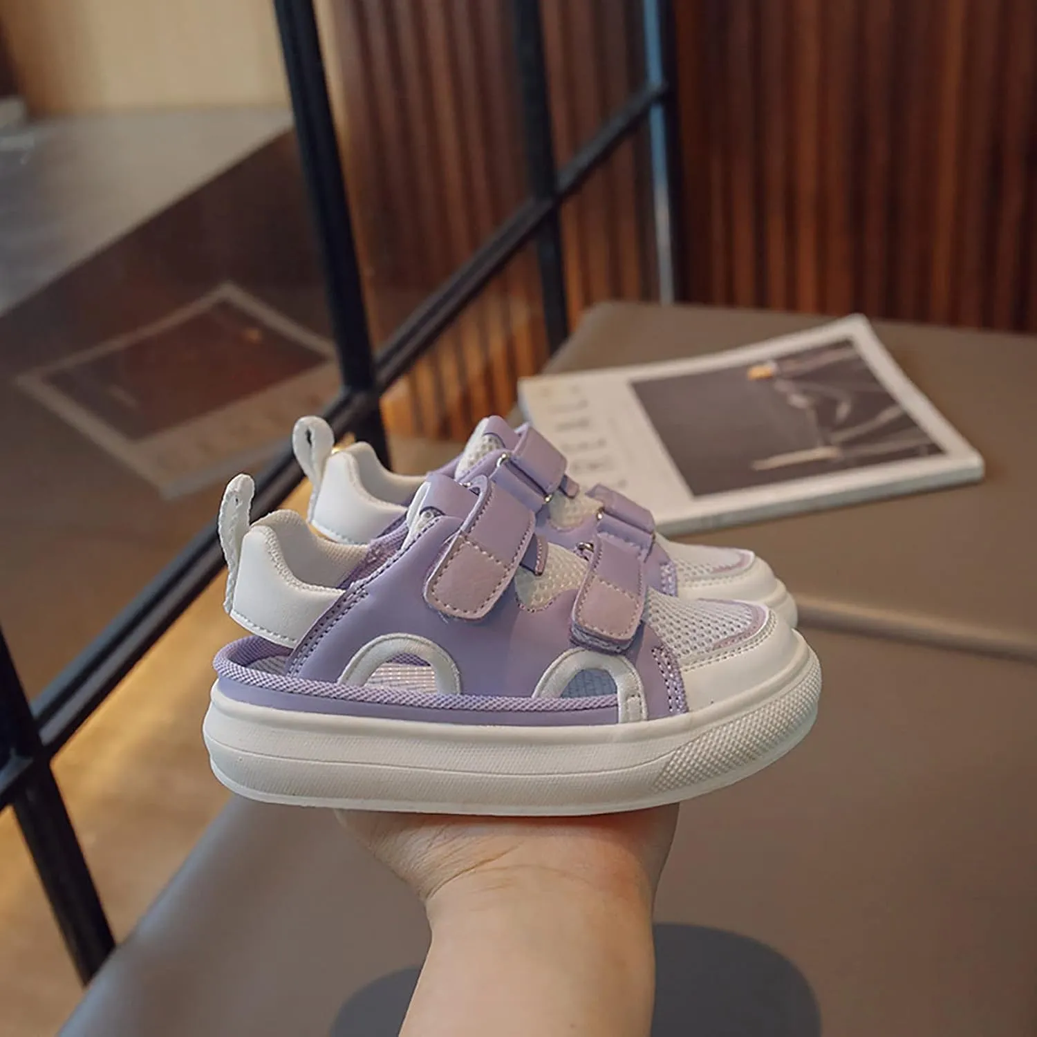 Unisex Toddler Lightweight Breathable Hollow Sneakers Non-Slip Fashion Walking Shoes for Boys Girls School Shoes