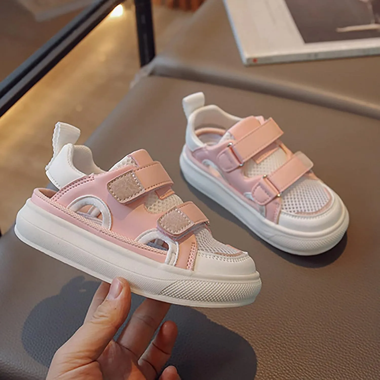 Unisex Toddler Lightweight Breathable Hollow Sneakers Non-Slip Fashion Walking Shoes for Boys Girls School Shoes