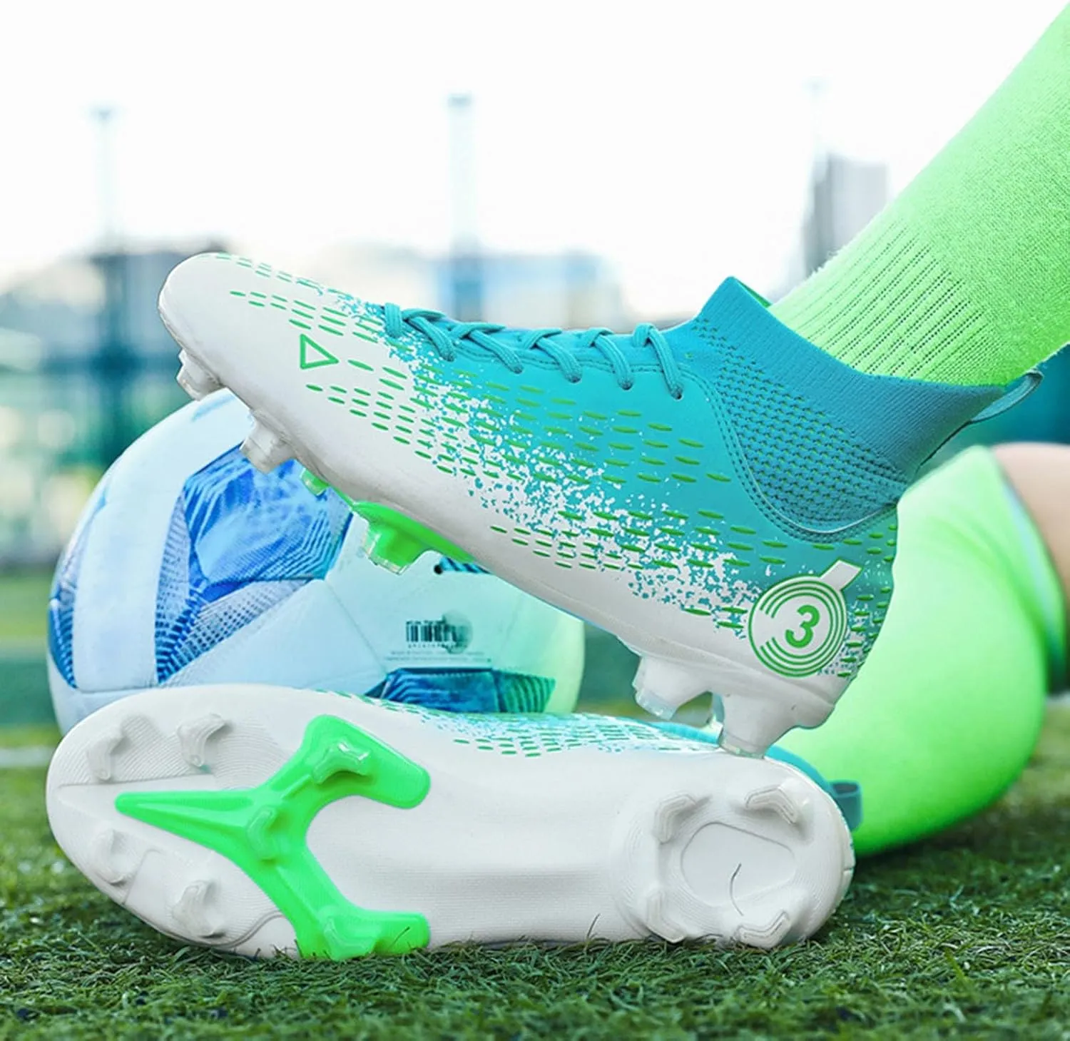 Unisex Youth Football Cleats,High Top Training,Soccer Cleats Girls,Non-Slip Breathable,Soccer Cleats Girls,for Kid Outdoor