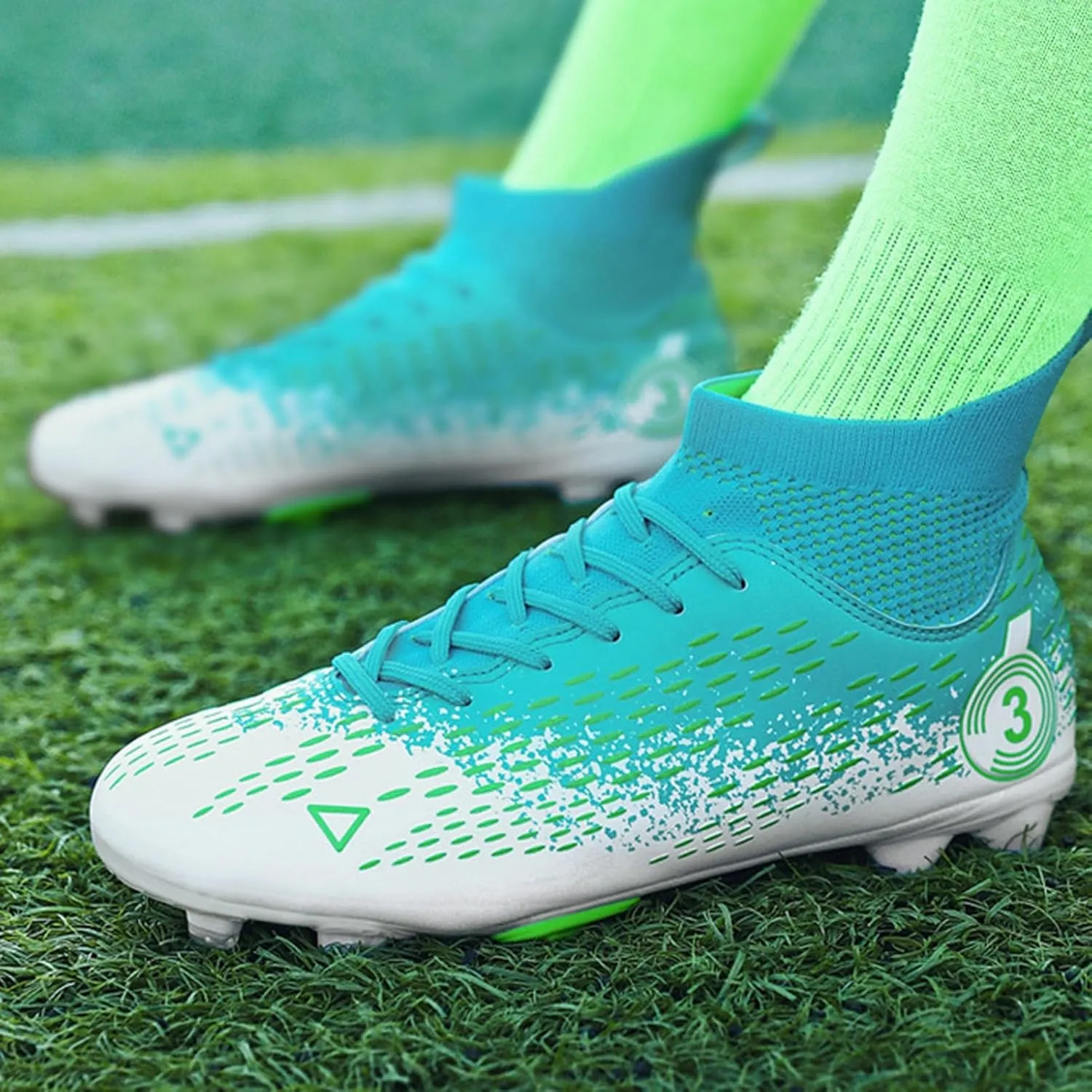 Unisex Youth Football Cleats,High Top Training,Soccer Cleats Girls,Non-Slip Breathable,Soccer Cleats Girls,for Kid Outdoor