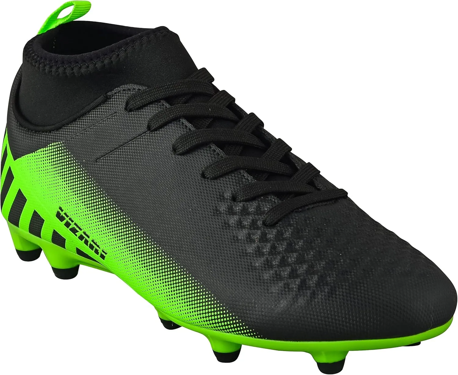 Vizari Santos Firm Ground Kids Soccer Cleats | Girls and Boys Soccer Cleats Embossed Synthetic Upper with Built-in Sock | Mid-Cut Football Shoes with Molded TPU Outsole for Maximum Traction