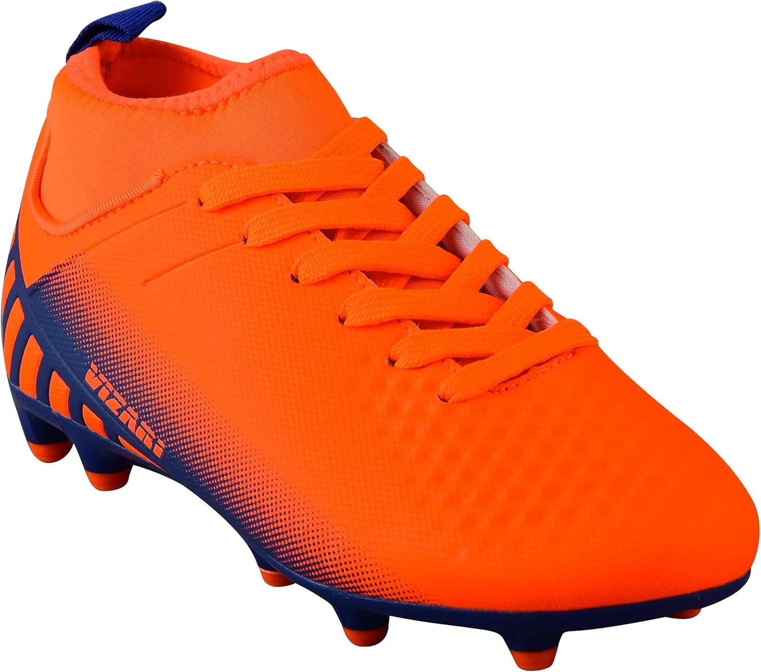 Vizari Santos Firm Ground Kids Soccer Cleats | Girls and Boys Soccer Cleats Embossed Synthetic Upper with Built-in Sock | Mid-Cut Football Shoes with Molded TPU Outsole for Maximum Traction