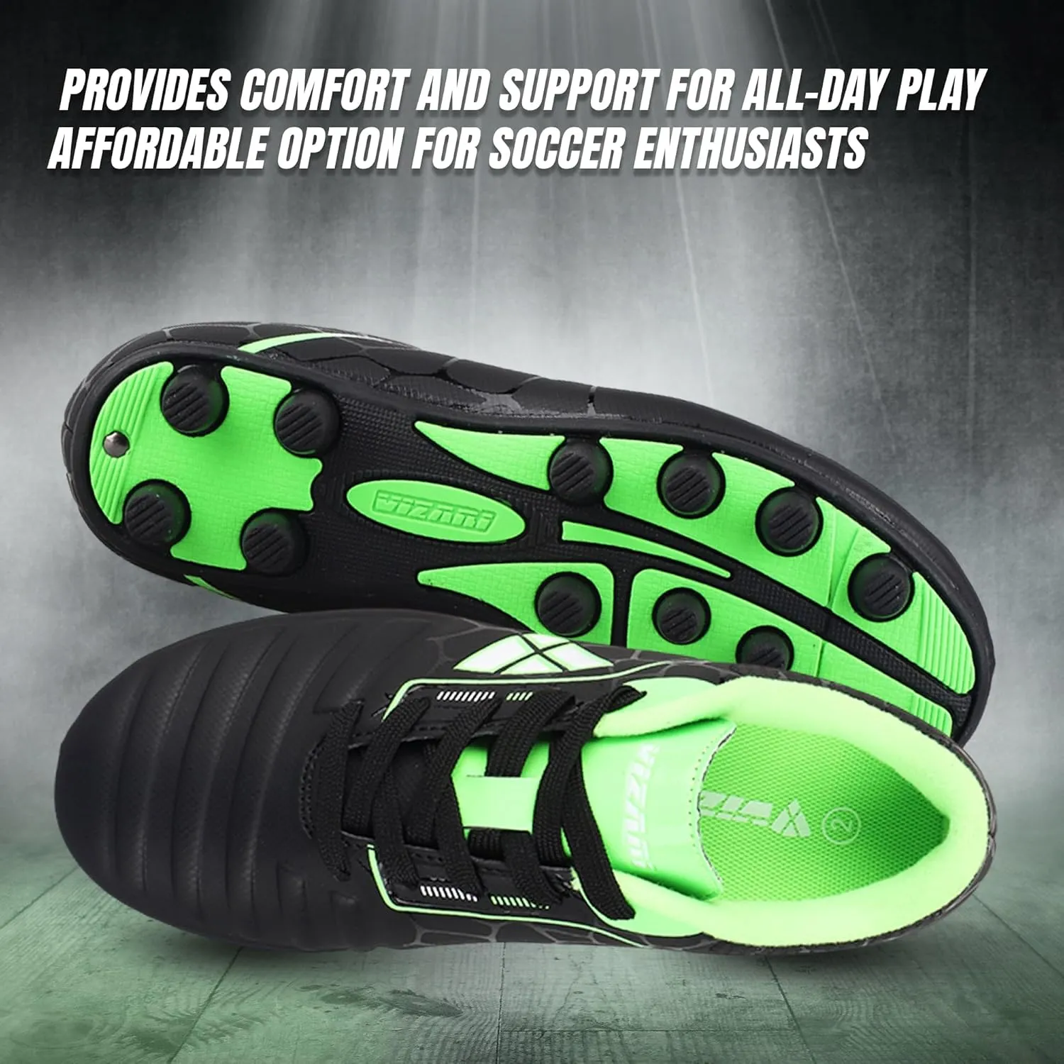 Vizari USA Soccer Cleats Boys, Girls - FG Firm Ground Football Shoes for Toddlers/Little/Big Kids - Youth Football Cleats - Comfort & Excellent Traction