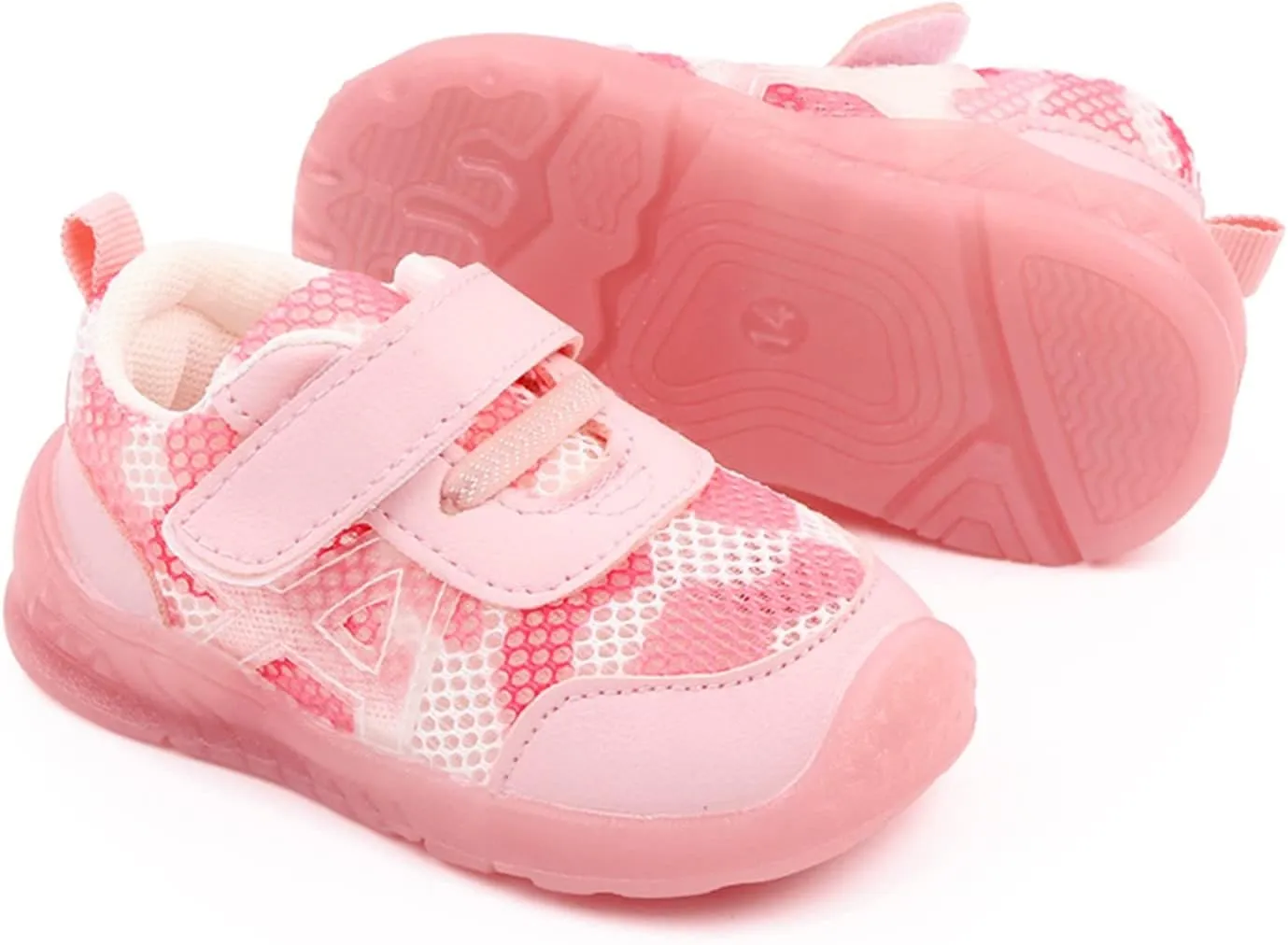 Walking Shoes for Kids Boys and Girls Children Breathable Hook Loop Non Slip Soft Sole Mesh Shoes