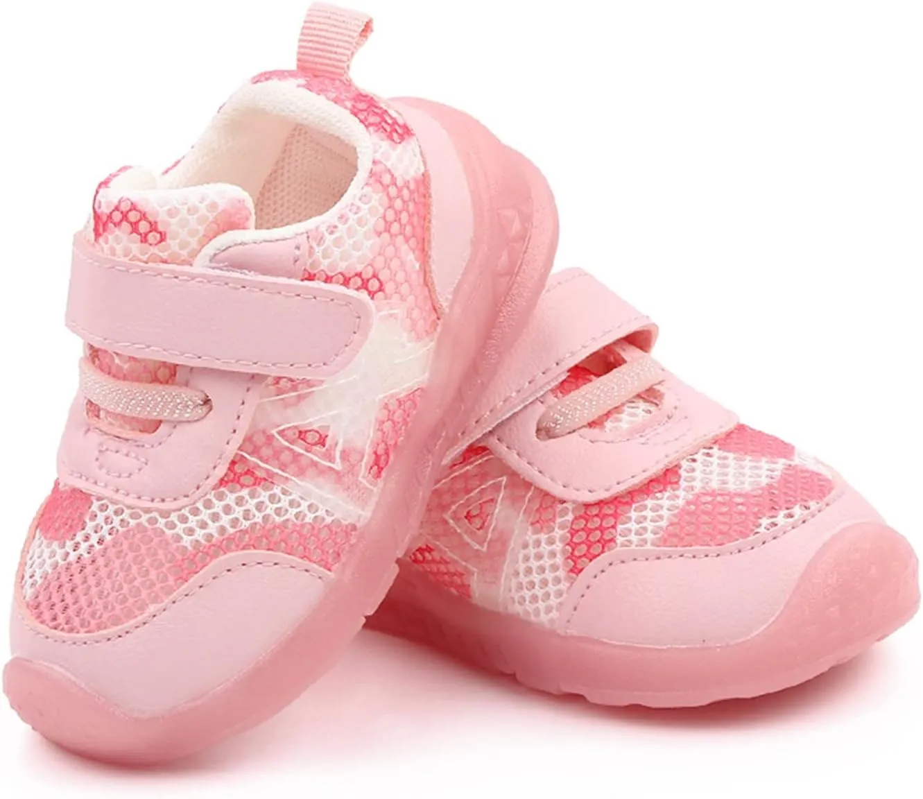 Walking Shoes for Kids Boys and Girls Children Breathable Hook Loop Non Slip Soft Sole Mesh Shoes