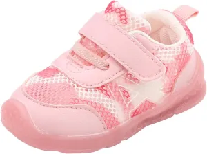 Walking Shoes for Kids Boys and Girls Children Breathable Hook Loop Non Slip Soft Sole Mesh Shoes
