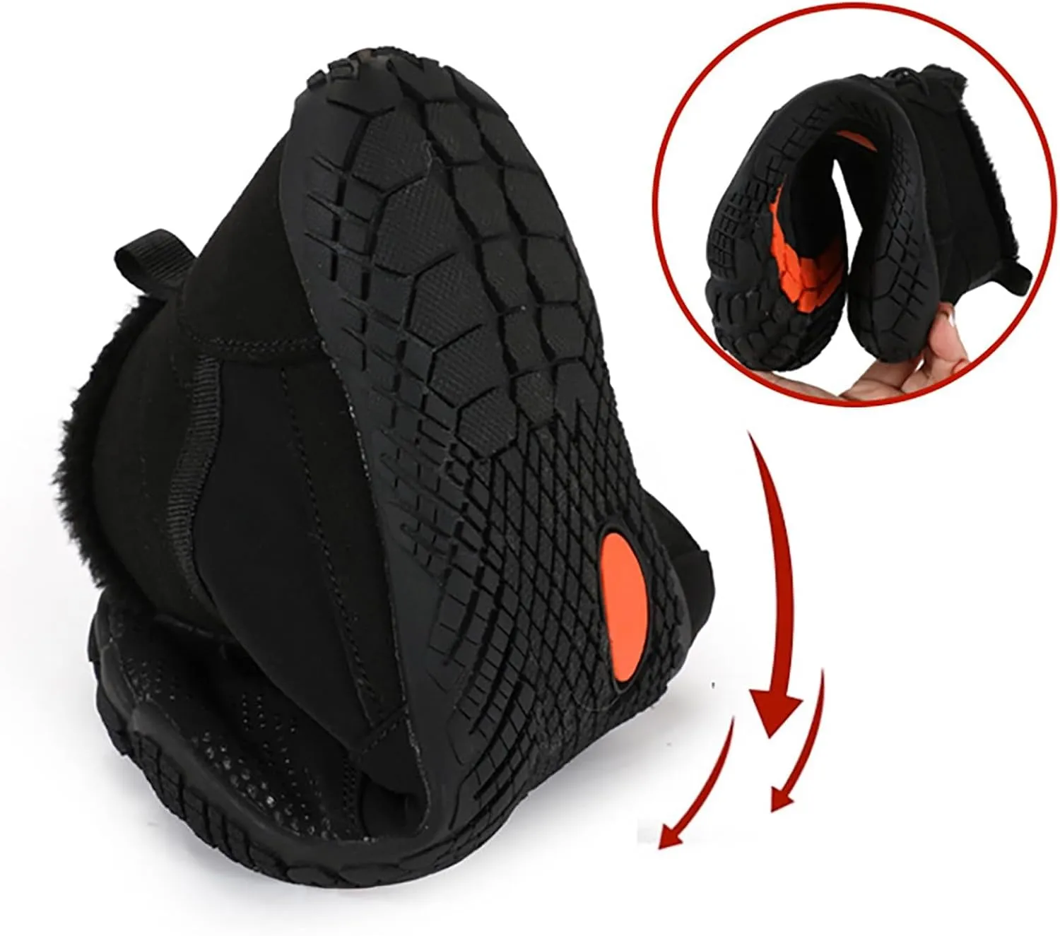 Winter Boots For Women Large Size Hiking Boots Non Slip Thick Sole Snow Boots Five Toe Outdoor Cotton Shoes