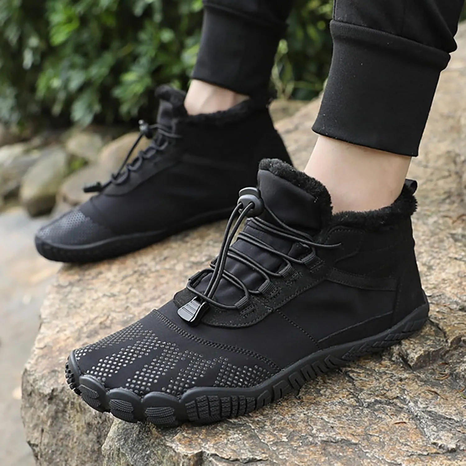 Winter Boots For Women Large Size Hiking Boots Non Slip Thick Sole Snow Boots Five Toe Outdoor Cotton Shoes