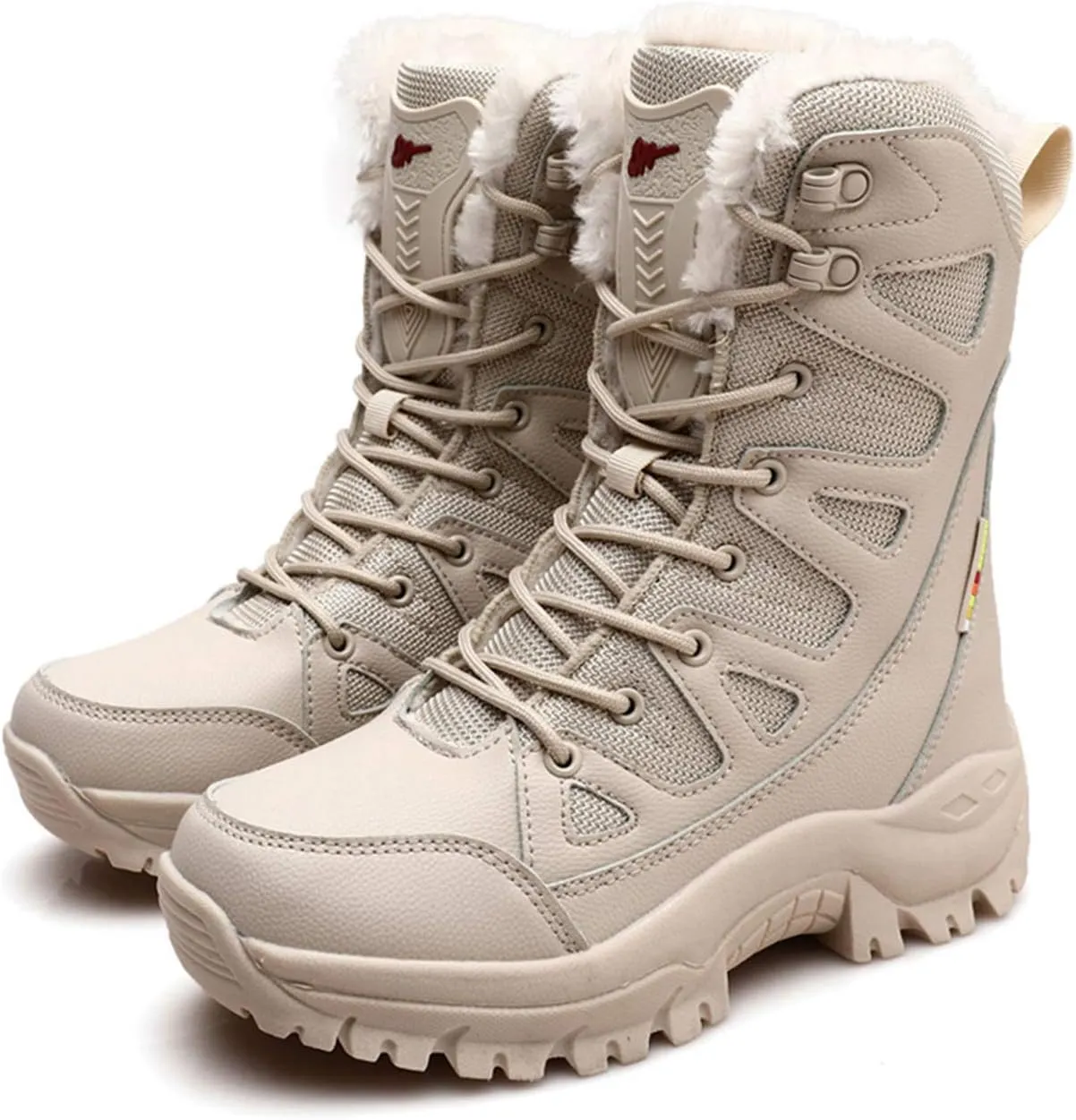 Winter Men Military Boots Leather High-Top Snow Boots Lovers Waterproof Desert Boots Velvet Warm Plus Size Cotton Shoes