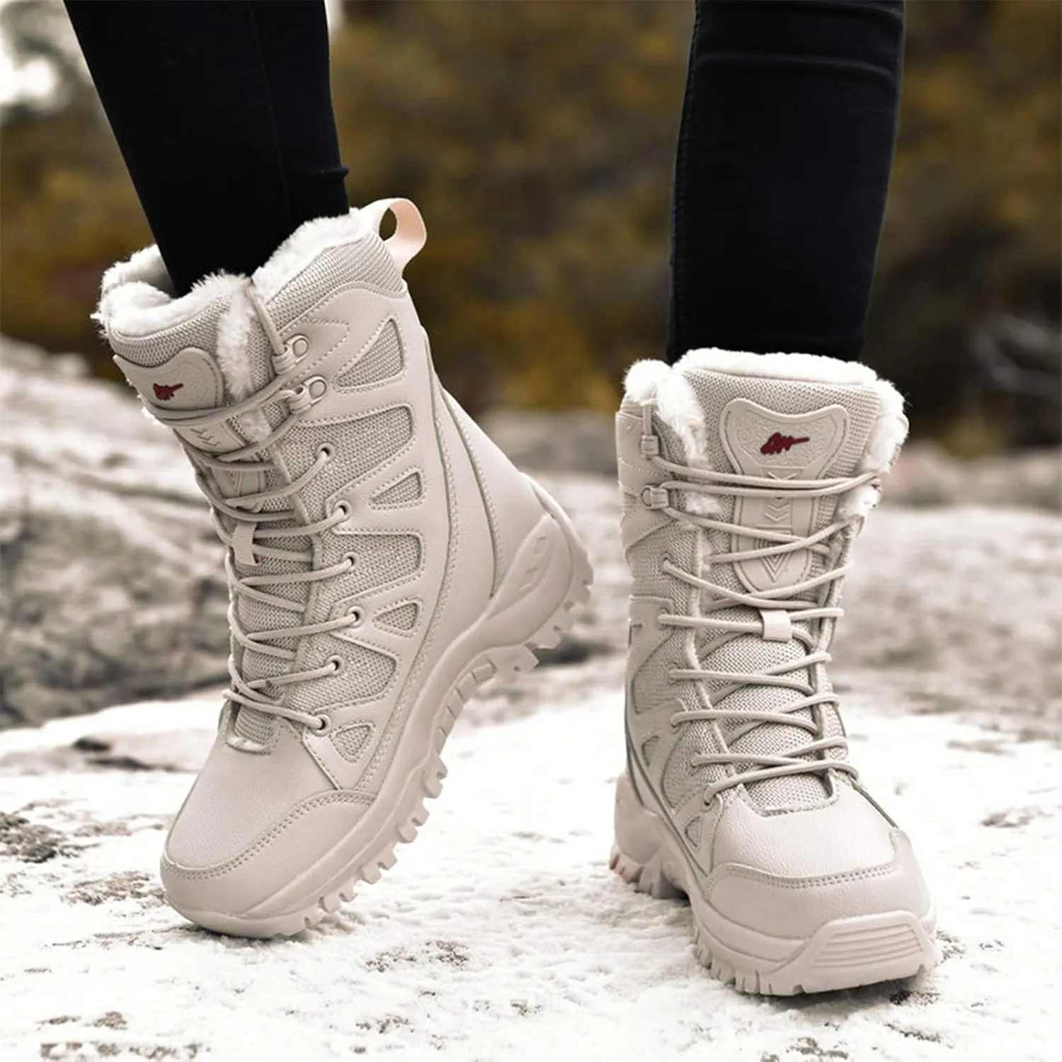 Winter Men Military Boots Leather High-Top Snow Boots Lovers Waterproof Desert Boots Velvet Warm Plus Size Cotton Shoes