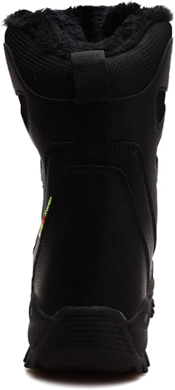 Winter Men Military Boots Leather High-Top Snow Boots Lovers Waterproof Desert Boots Velvet Warm Plus Size Cotton Shoes