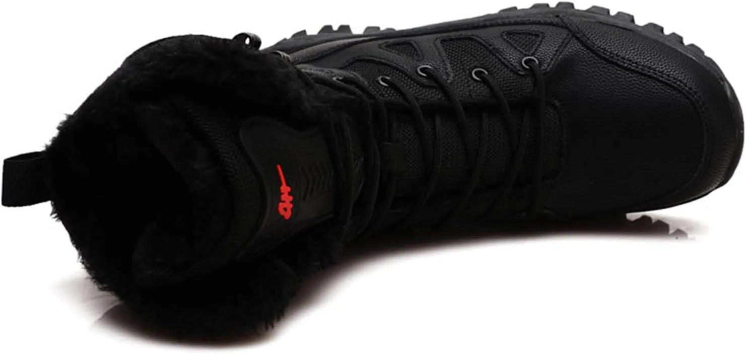 Winter Men Military Boots Leather High-Top Snow Boots Lovers Waterproof Desert Boots Velvet Warm Plus Size Cotton Shoes