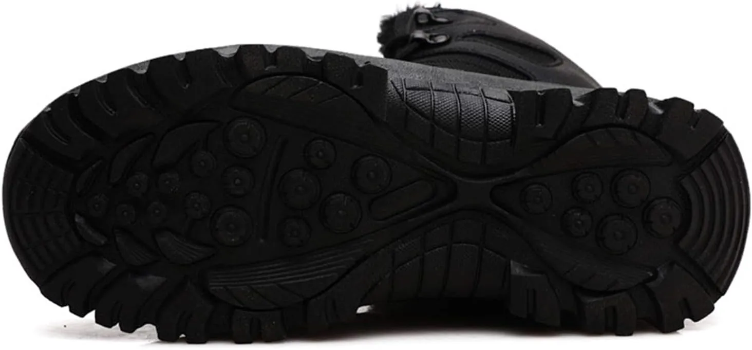 Winter Men Military Boots Leather High-Top Snow Boots Lovers Waterproof Desert Boots Velvet Warm Plus Size Cotton Shoes