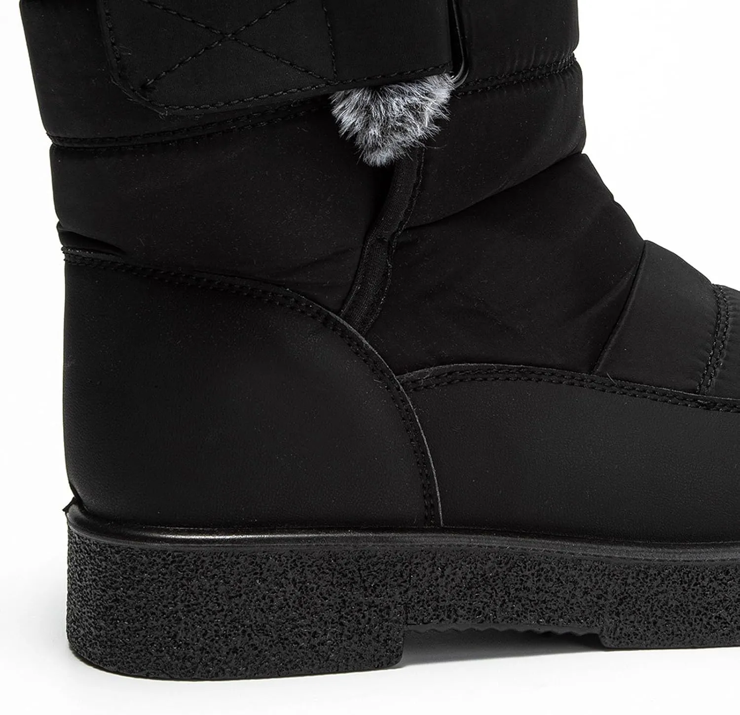 Winter Snow Boots for Women Mid Calf Warm Round Toe Hook and Loop Booties Western Womens Winter Boots Hiking Boots