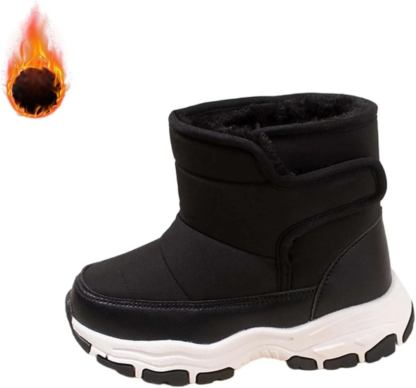 Winter Walking Shoes For Boy Insulated Snow Shoes For Boy Non Slip Plush Lined Ankle Boots Waterproof Hiking Boots