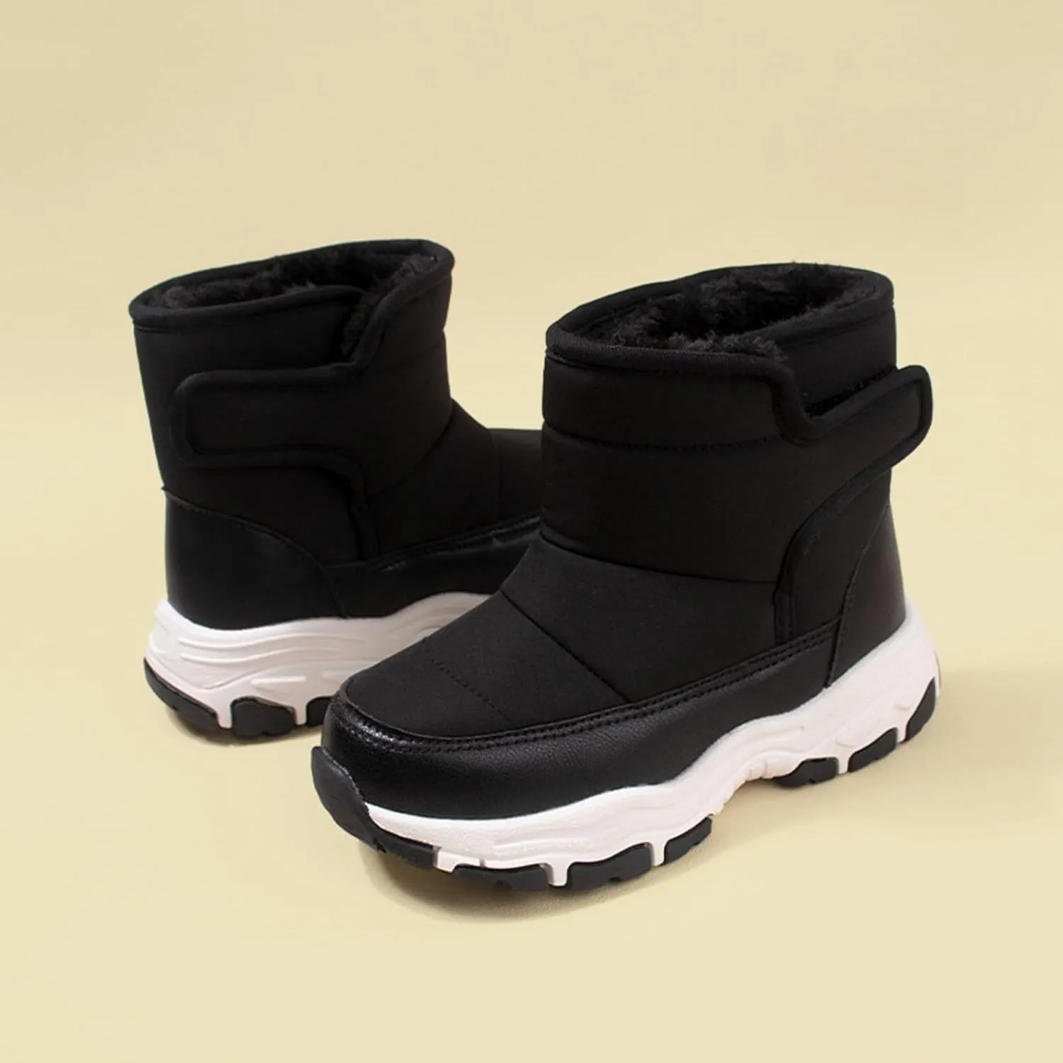 Winter Walking Shoes For Boy Insulated Snow Shoes For Boy Non Slip Plush Lined Ankle Boots Waterproof Hiking Boots