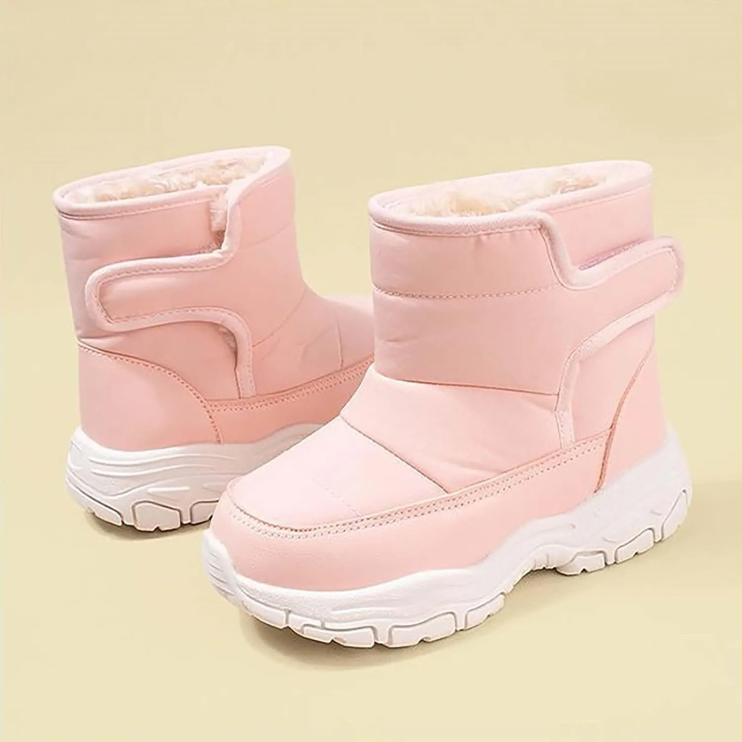 Winter Walking Shoes For Boy Insulated Snow Shoes For Boy Non Slip Plush Lined Ankle Boots Waterproof Hiking Boots