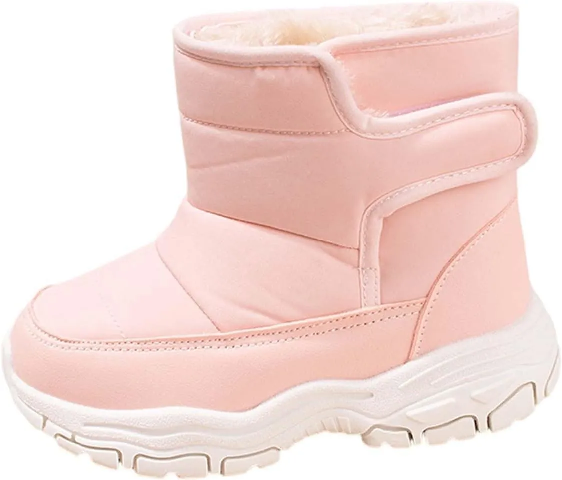Winter Walking Shoes For Boy Insulated Snow Shoes For Boy Non Slip Plush Lined Ankle Boots Waterproof Hiking Boots