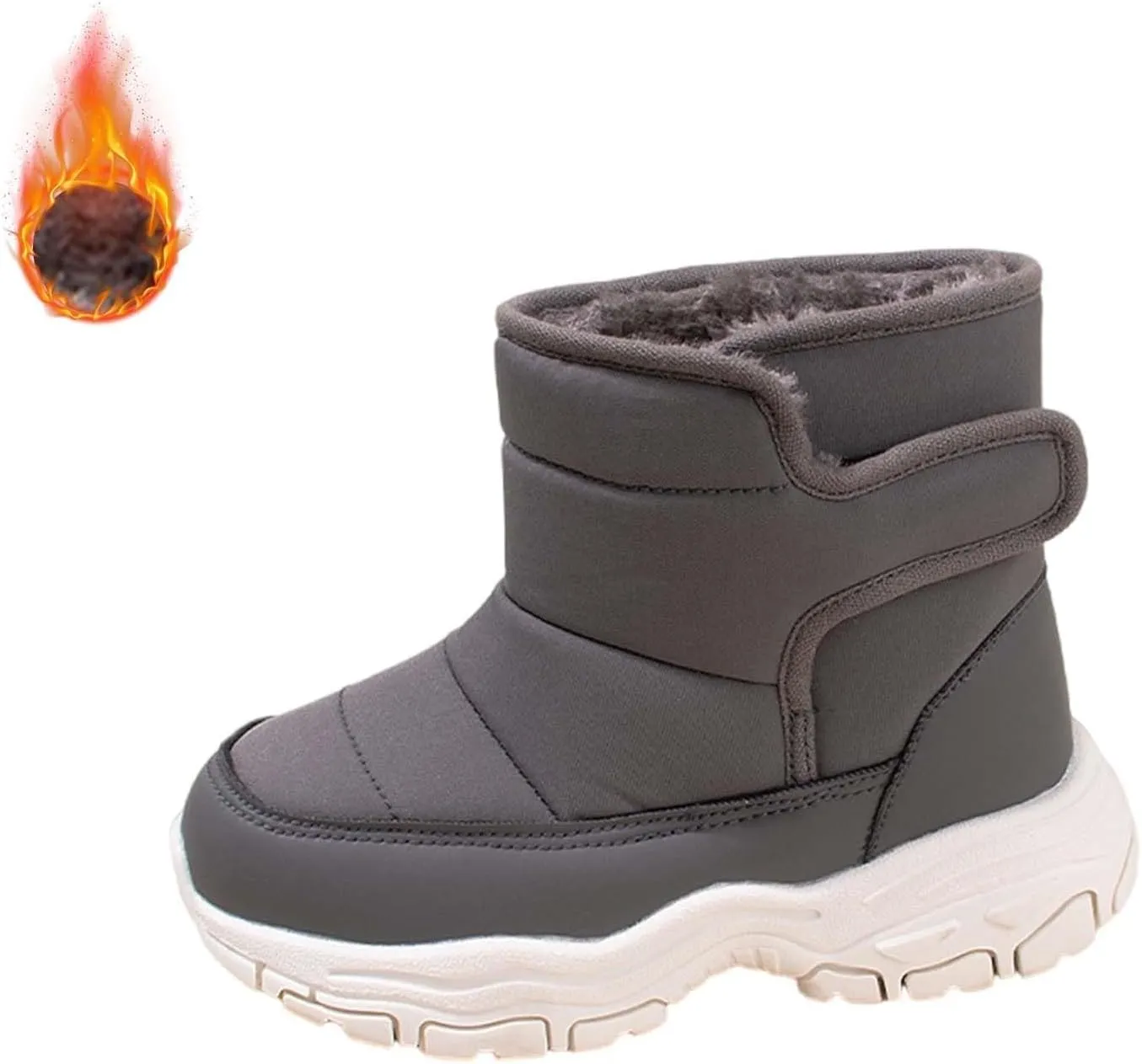 Winter Walking Shoes For Boy Insulated Snow Shoes For Boy Non Slip Plush Lined Ankle Boots Waterproof Hiking Boots
