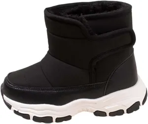 Winter Walking Shoes For Boy Insulated Snow Shoes For Boy Non Slip Plush Lined Ankle Boots Waterproof Hiking Boots