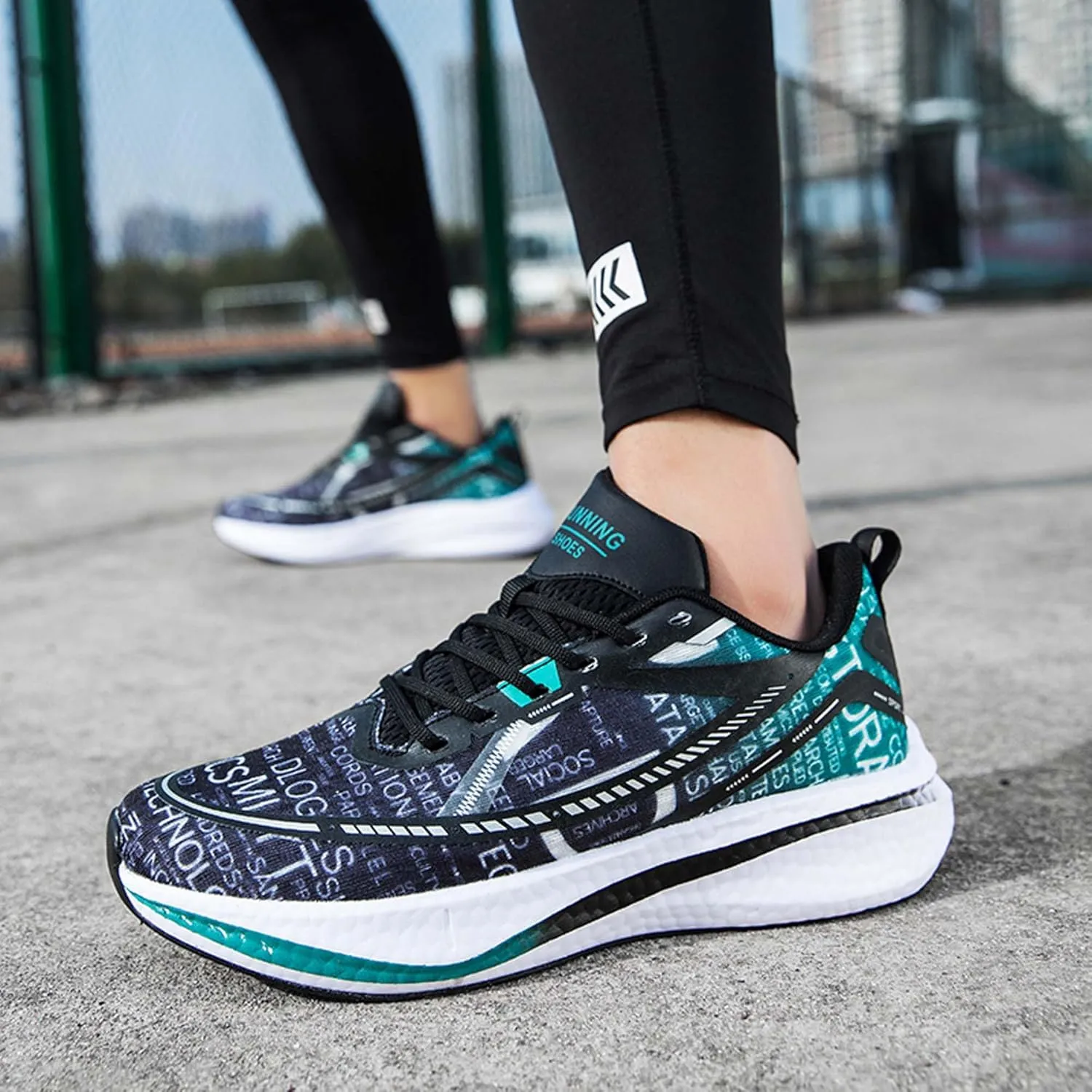 with Cool Color Coded Letters Luminous Lace up Basketball Shoes，Men Women Comfortable Backpack Hiking Shoes for