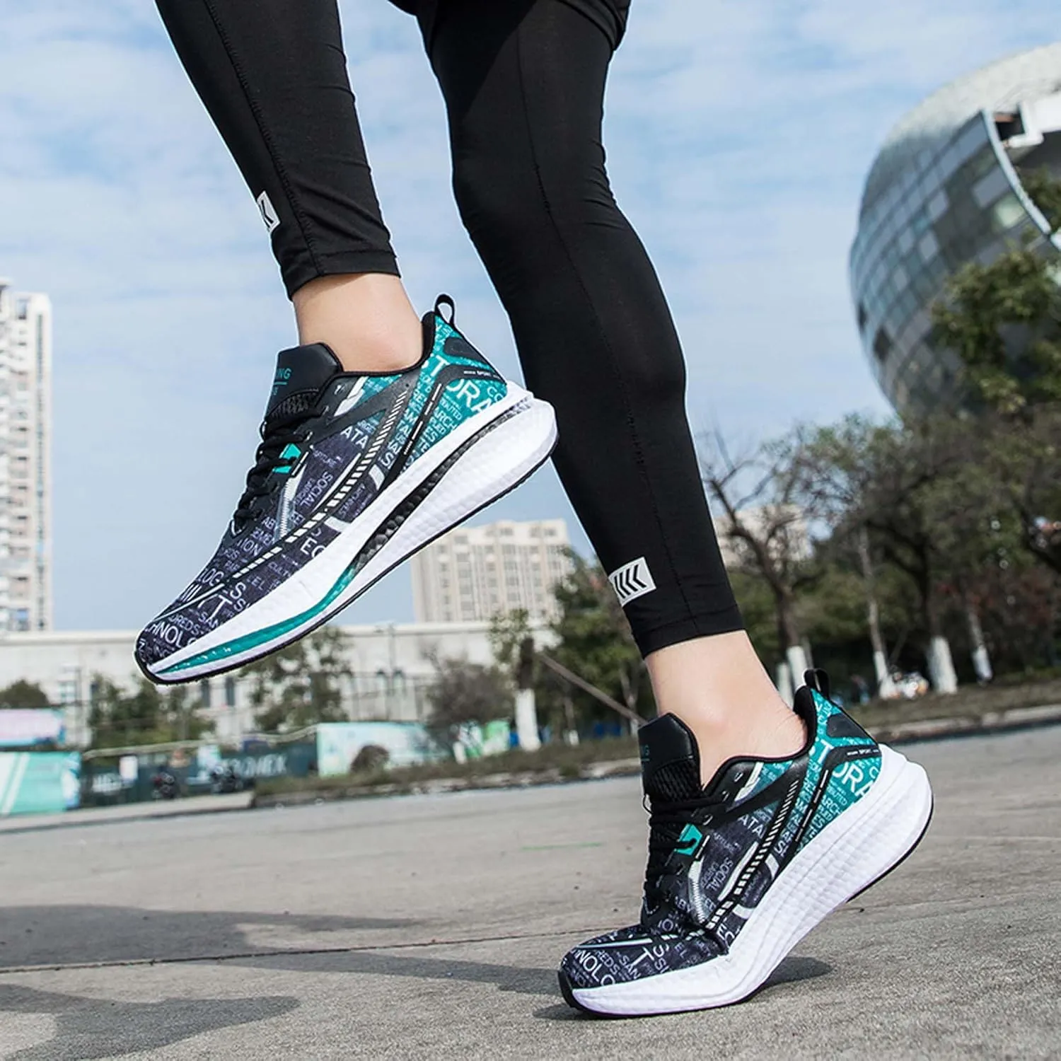 with Cool Color Coded Letters Luminous Lace up Basketball Shoes，Men Women Comfortable Backpack Hiking Shoes for