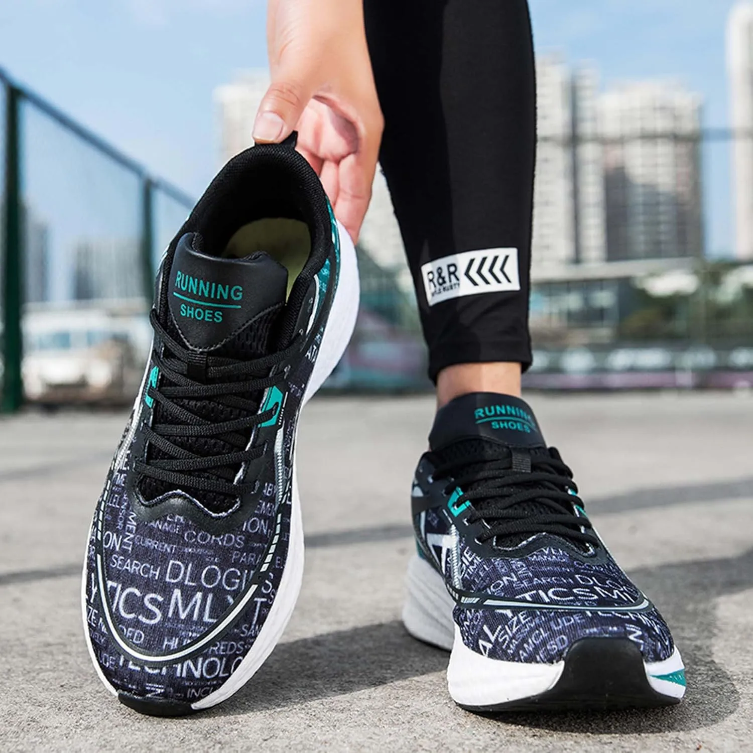 with Cool Color Coded Letters Luminous Lace up Basketball Shoes，Men Women Comfortable Backpack Hiking Shoes for