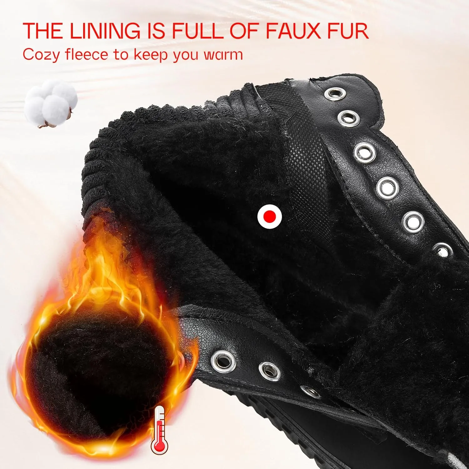 Women's Ankle Boots & Booties Waterproof Boots for Women Black Hiking Boots Women Combat Non Slip Snow Boots for Outdoor Work