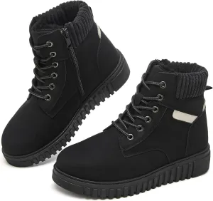 Women's Ankle Boots & Booties Waterproof Boots for Women Black Hiking Boots Women Combat Non Slip Snow Boots for Outdoor Work