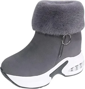 Womens Boots Fashion Fully Fur Lined Thick Sole Side Zipper Boots for Women Soft Cozy Warm Snow Boots for Women