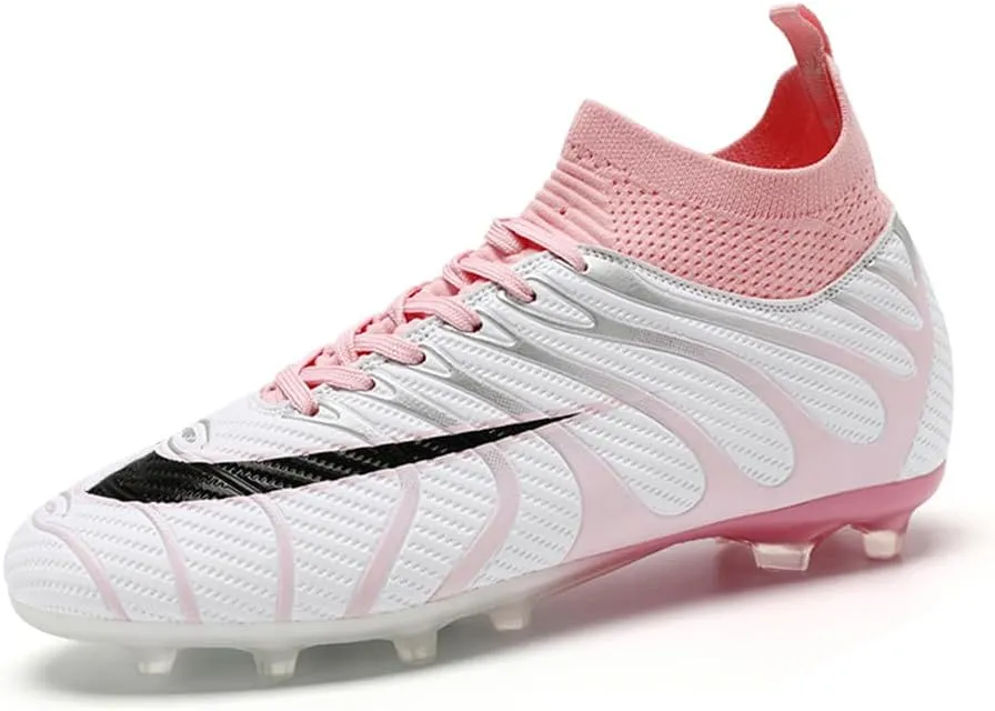 Women's Breathable Futsal Cleats for Training - High Top AG Soccer Shoes for Outdoor - Mens Athletic Football Sneakers