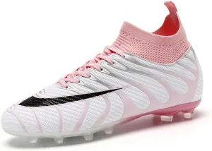 Women's Breathable Futsal Cleats for Training - High Top AG Soccer Shoes for Outdoor - Mens Athletic Football Sneakers
