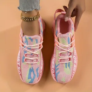 Women's Camo Running Shoes: Lightweight, Soft Sole, Breathable Mesh Sneakers with Lace Up Comfort