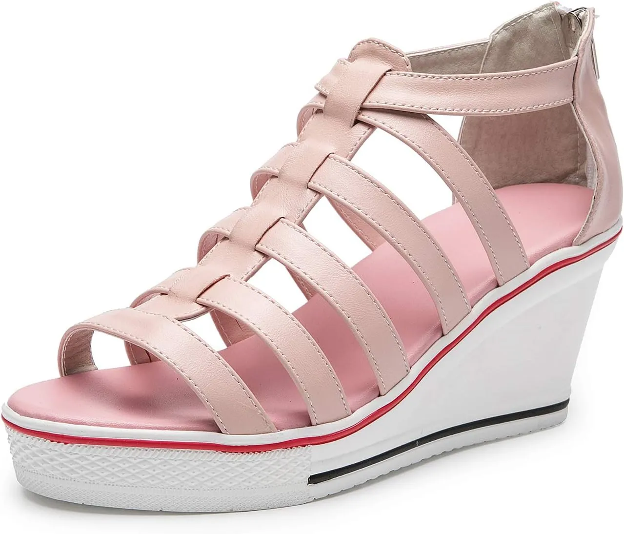 Women's Canvas High-Heeled Shoes Fashion Sneakers Casual Shoes for Walking Platform Wedges Pump Shoes
