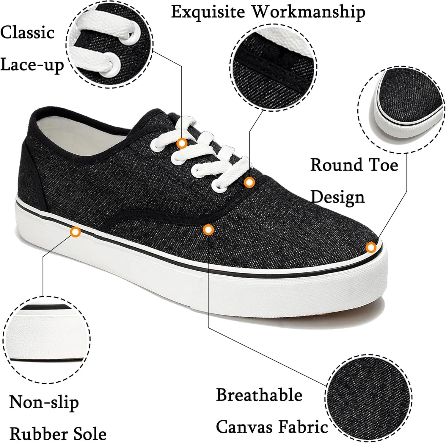 Women's Canvas Shoes Low Top Fashion Classic Slip on Canvas Sneakers Lace-up Walking Shoes Tennis Shoes
