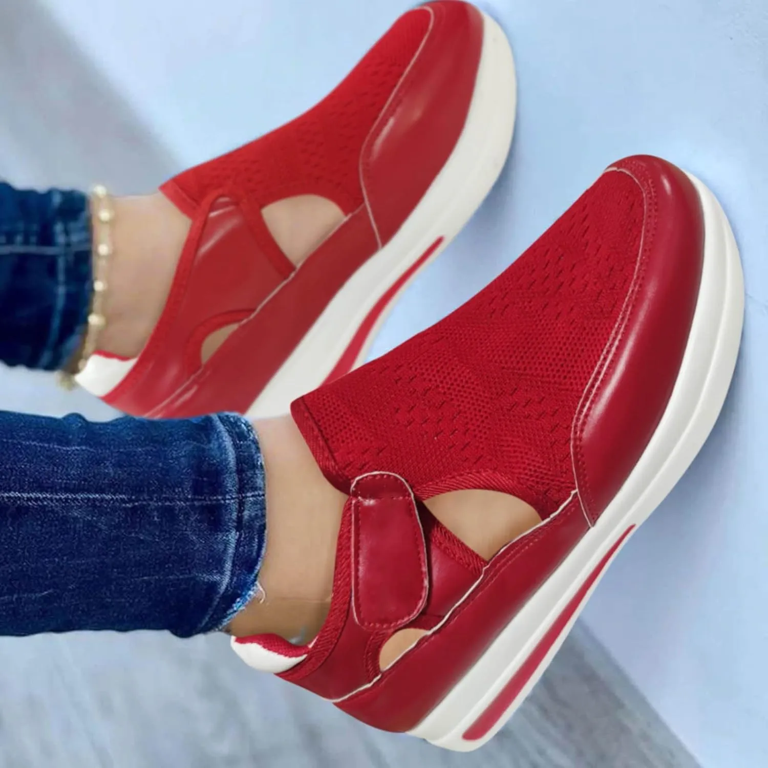 Women's Fashion Sneakers Red Zapatos Termicos Comodos para El Frio De Mujer Black Shoes Women Dressy Flats Orthopedic Shoes for Women Wide Width Slip On Women's Slip On Tennis Shoes Size 9