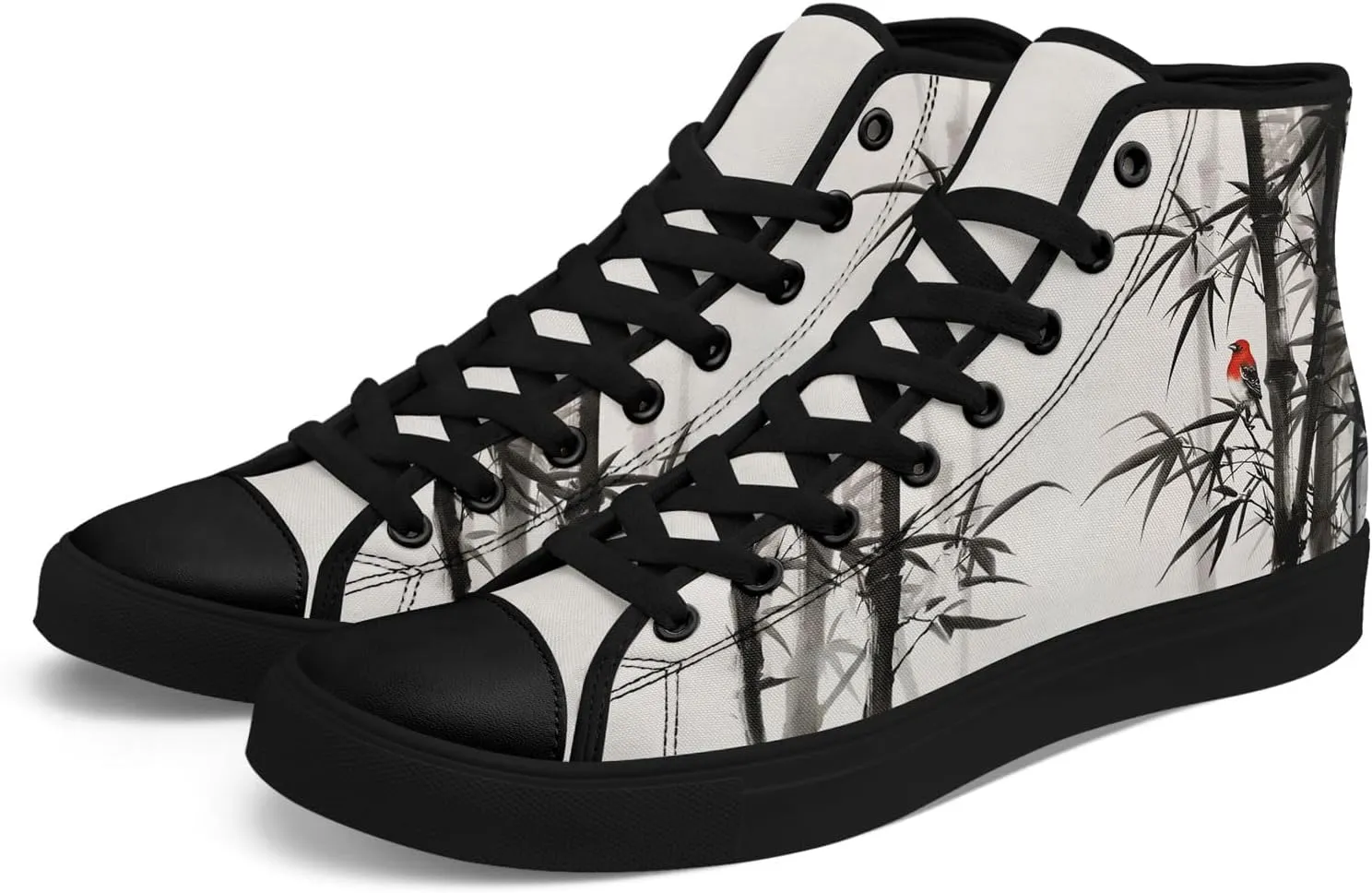 Women's High Top Sneakers Canvas Shoes Lace up Casual Tennis Shoes Fashion Flat Walking Shoe for Men