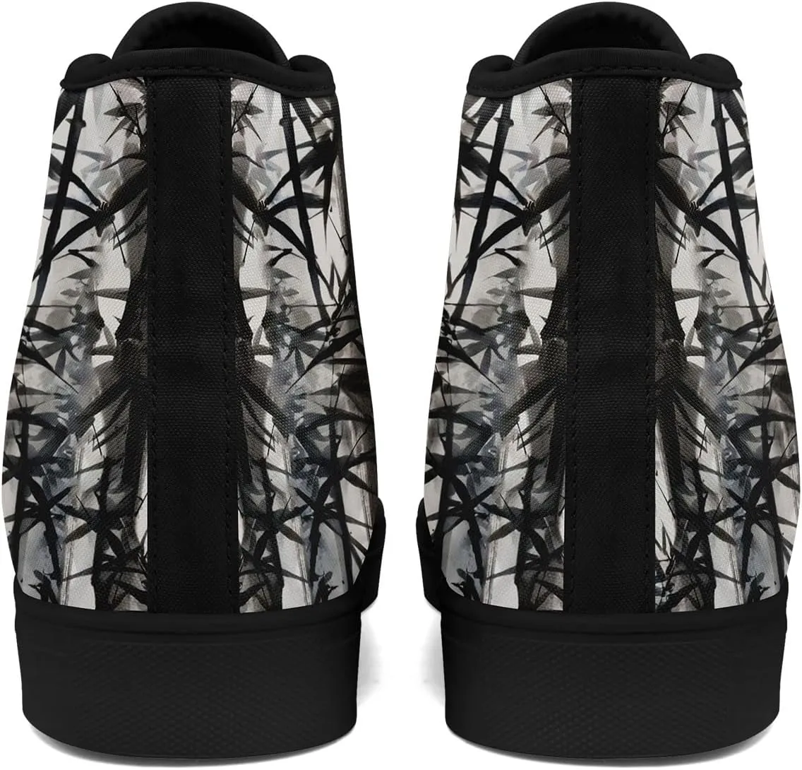 Women's High Top Sneakers Canvas Shoes Lace up Casual Tennis Shoes Fashion Flat Walking Shoe for Men