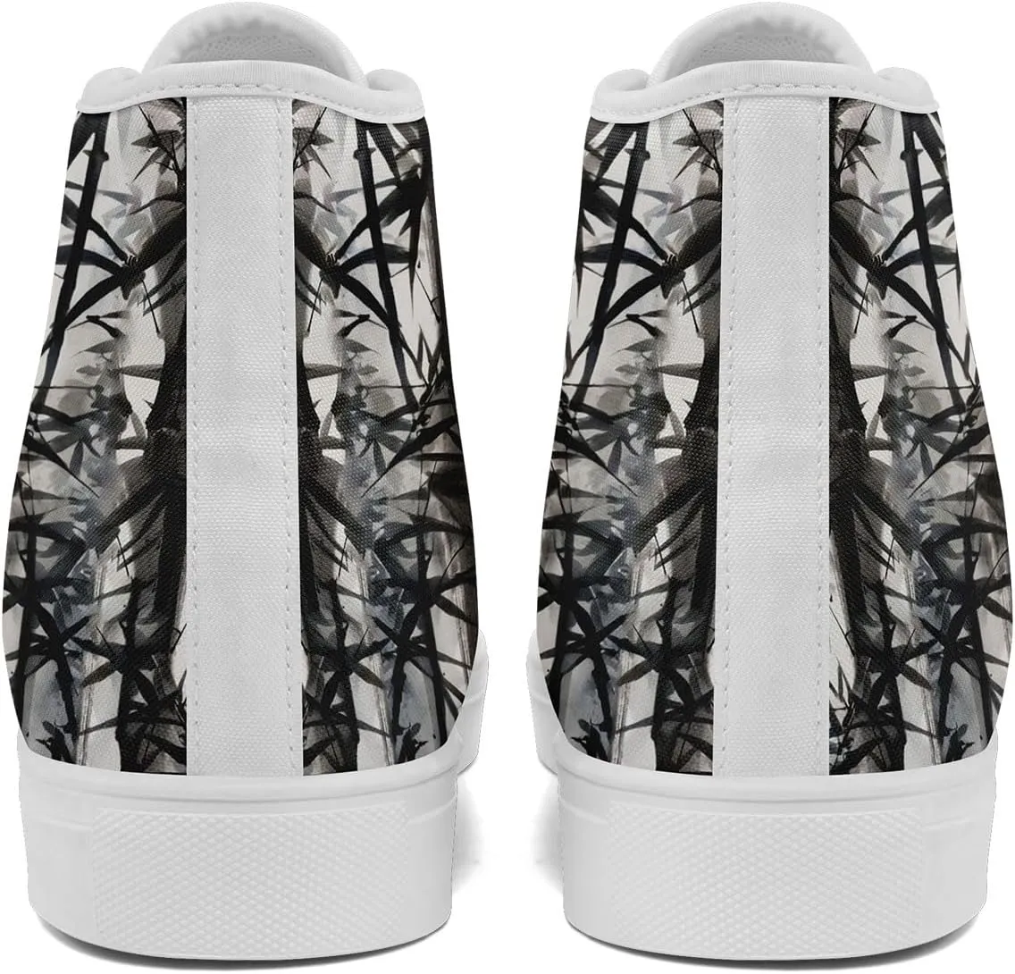 Women's High Top Sneakers Canvas Shoes Lace up Casual Tennis Shoes Fashion Flat Walking Shoe for Men