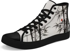 Women's High Top Sneakers Canvas Shoes Lace up Casual Tennis Shoes Fashion Flat Walking Shoe for Men