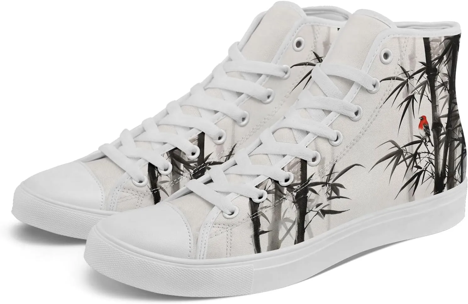 Women's High Top Sneakers Canvas Shoes Lace up Casual Tennis Shoes Fashion Flat Walking Shoe for Men