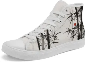 Women's High Top Sneakers Canvas Shoes Lace up Casual Tennis Shoes Fashion Flat Walking Shoe for Men