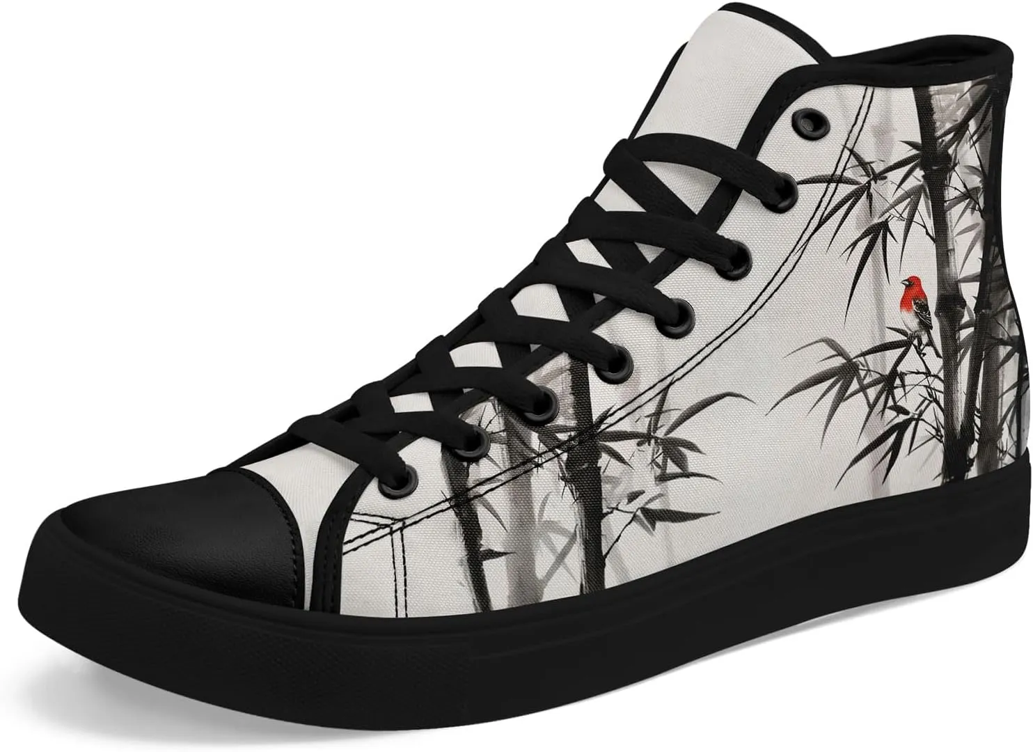 Women's High Top Sneakers Canvas Shoes Lace up Casual Tennis Shoes Fashion Flat Walking Shoe for Men