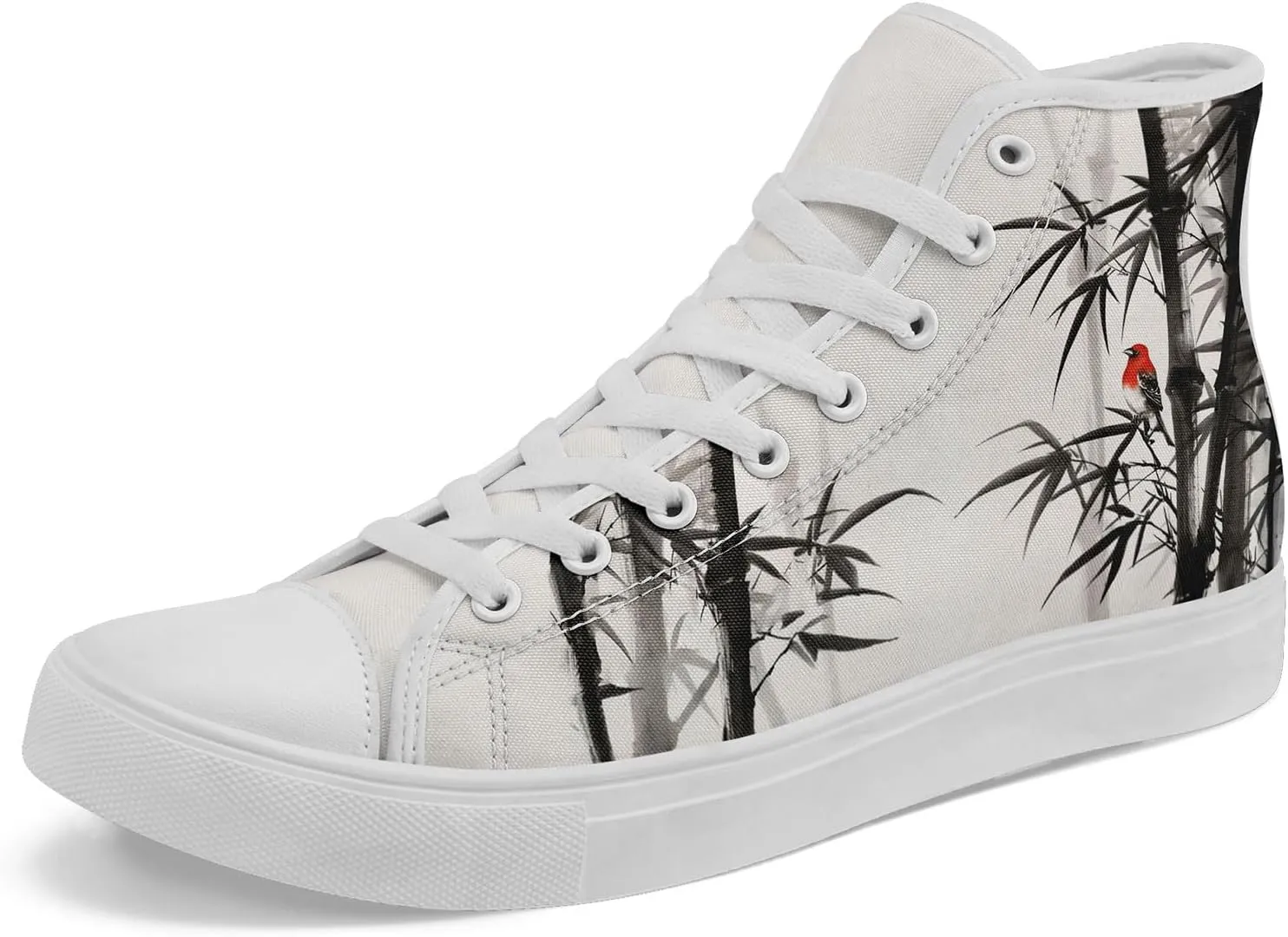 Women's High Top Sneakers Canvas Shoes Lace up Casual Tennis Shoes Fashion Flat Walking Shoe for Men